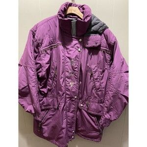 Vintage Obermeyer Thermolite Purple Winter Ski Jacket Embroidered Quilted Sz 12